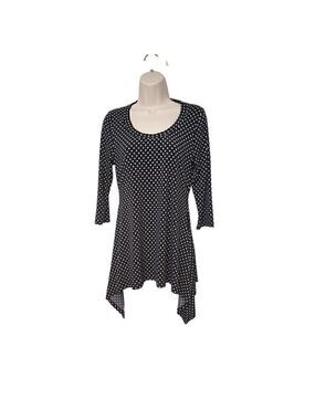 Chaus New York Polka-Dots Blouse 3/4 Sleeve Size Small